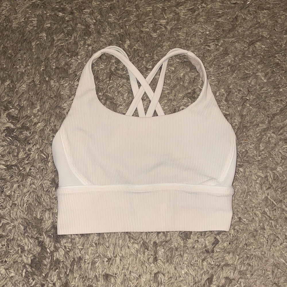 Beige Ribbed Lululemon Sports Bra